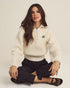 Malbon ANAIS QUARTER ZIP KNIT SWEATER IVORY